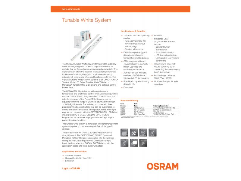 OSRAM Tunable White System